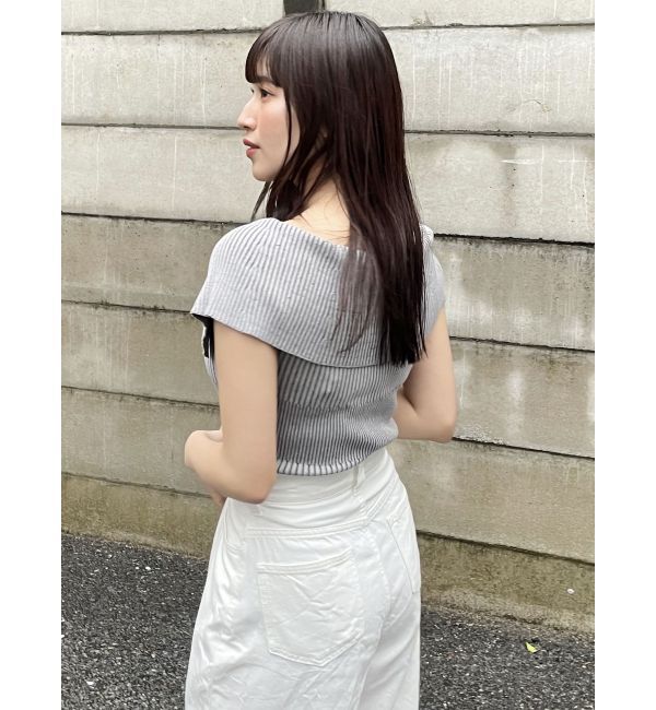 MURUA「オフショルチャイナボタンニット」|ニット・セーター|