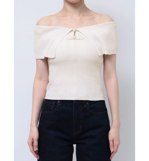 MURUA「オフショルチャイナボタンニット」|ニット・セーター|