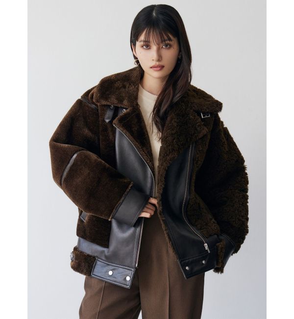 MURUA「ミックスファーフェイクムートン」|ブルゾン・スタジャン|