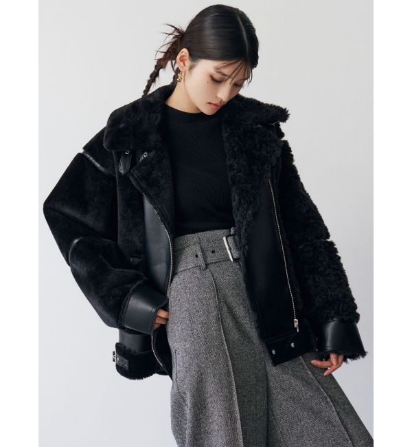 MURUA「ミックスファーフェイクムートン」|ブルゾン・スタジャン|