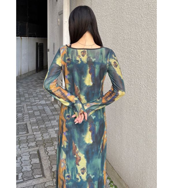 MURUA「レイヤードパターンシアーワンピース」|ワンピース|