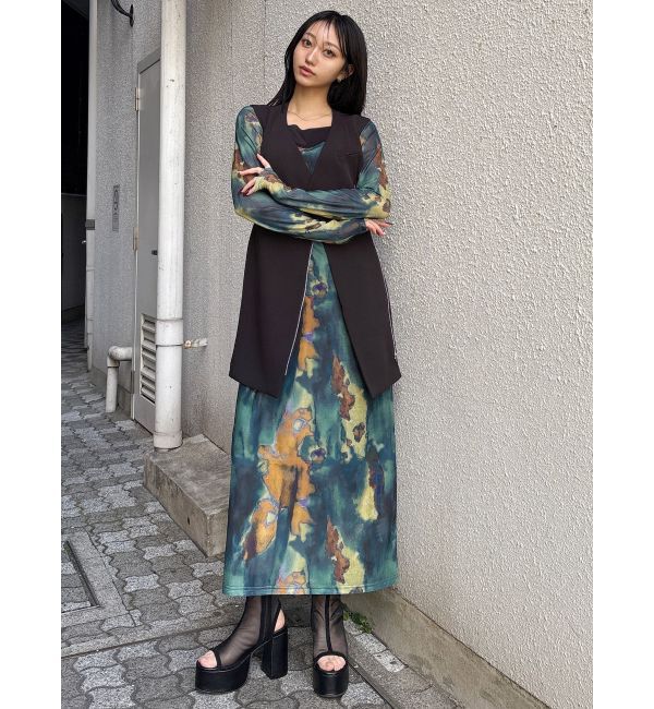 MURUA「レイヤードパターンシアーワンピース」|ワンピース|