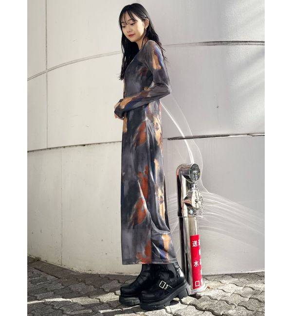 MURUA「レイヤードパターンシアーワンピース」|ワンピース|