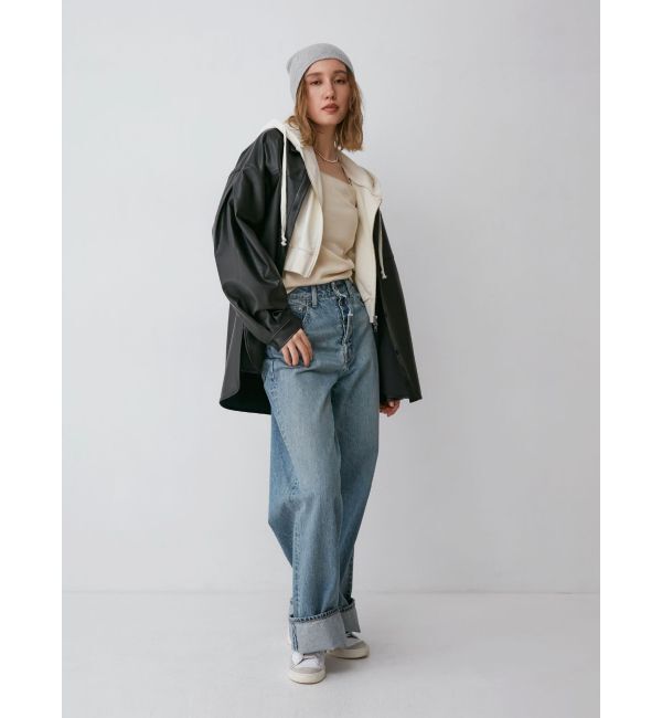 Ungrid「スリーブデザインフェイクレザーシャツ」|シャツ・ブラウス|