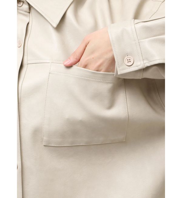 Ungrid「スリーブデザインフェイクレザーシャツ」|シャツ・ブラウス|