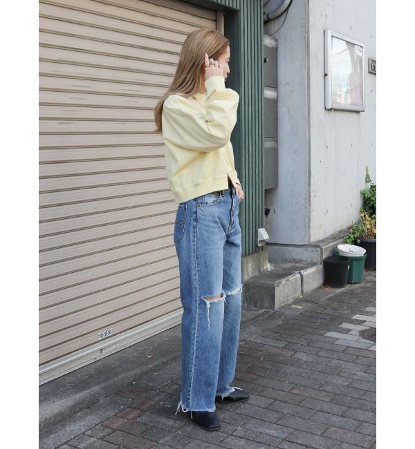 Ungrid「カットオフダメージストレートデニム」|デニム|