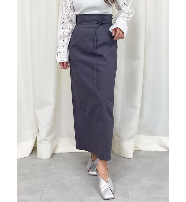 LAGUNAMOON「ステッチベルトタイトスカート」|タイト|チャコールグレー