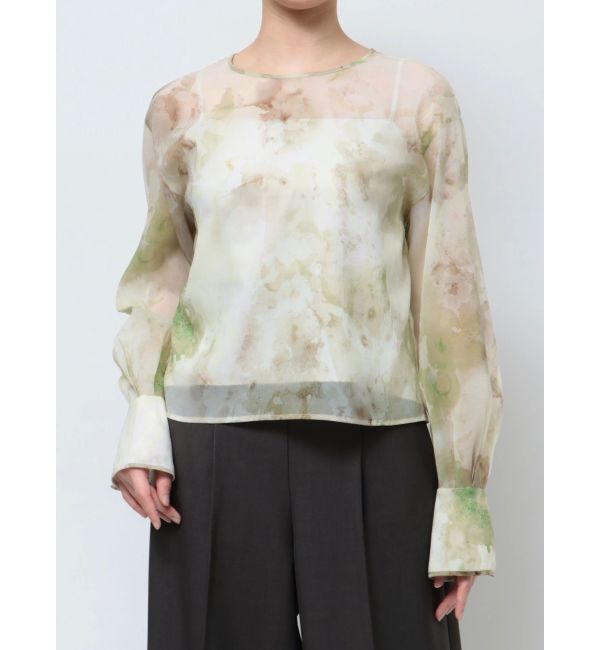 LAGUNAMOON「マーブライズドシアープリントブラウス」|シャツ・ブラウス|