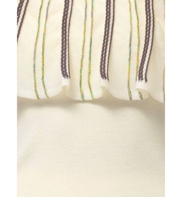 LAGUNAMOON「MIXストライプオフショルニットトップス」|ニット・セーター|