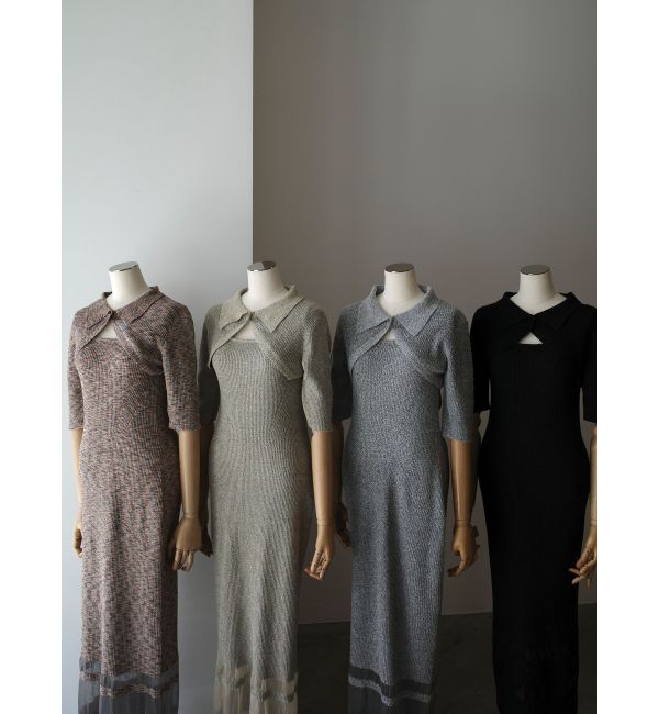 LAGUNAMOON「【追加生産】クロップドカーデセットニットワンピース」|ワンピース|