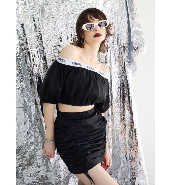 EVRIS「ロゴラインオフショルトップス」|シャツ・ブラウス|