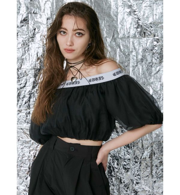 EVRIS「ロゴラインオフショルトップス」|シャツ・ブラウス|