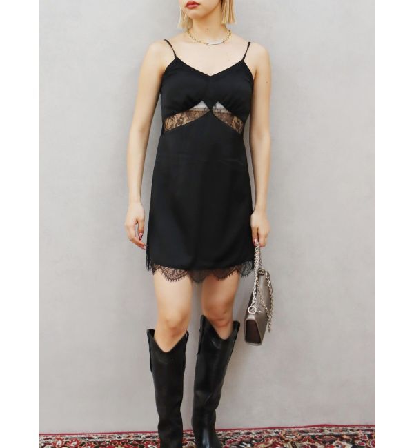 EVRIS「レースドッキングサテンミニワンピース」|ワンピース|