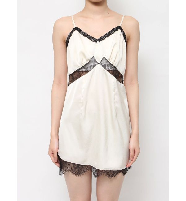 EVRIS「レースドッキングサテンミニワンピース」|ワンピース|