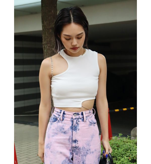 EVRIS「カッティングチェーントップス」|Tシャツ・カットソー|