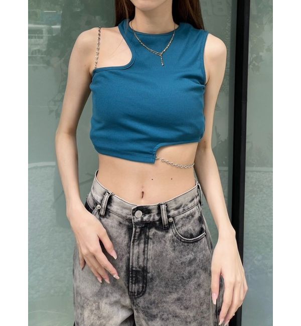 EVRIS「カッティングチェーントップス」|Tシャツ・カットソー|