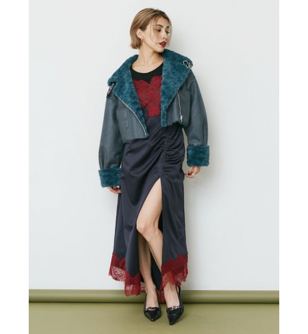 EVRIS「レースドッキングギャザーワンピース」|ワンピース|