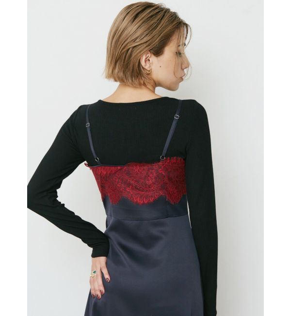 EVRIS「レースドッキングギャザーワンピース」|ワンピース|