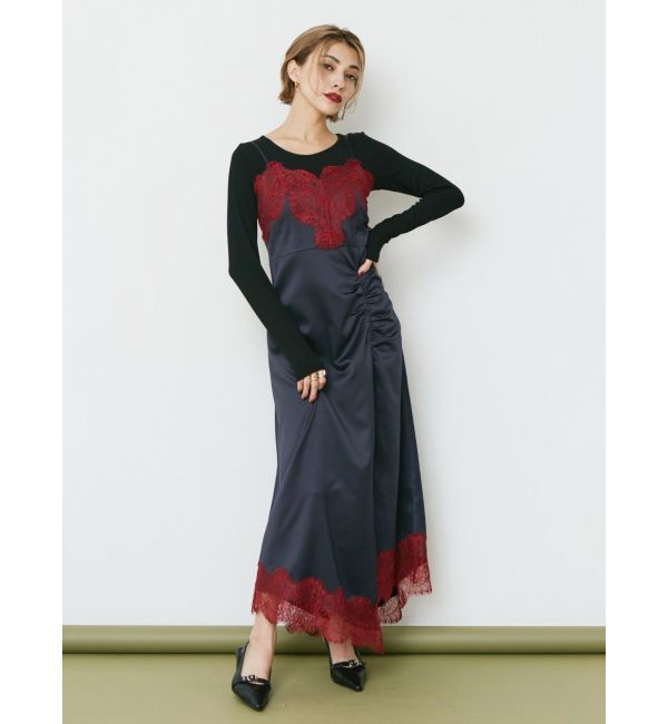 EVRIS「レースドッキングギャザーワンピース」|ワンピース|