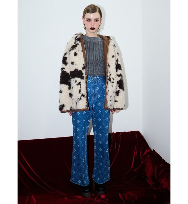 EVRIS「モノグラムシンプルワイドデニムパンツ」|デニム|