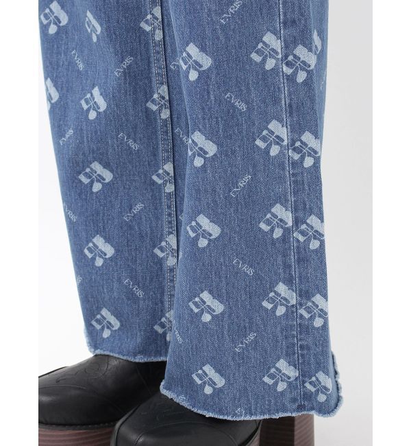 EVRIS「モノグラムシンプルワイドデニムパンツ」|デニム|