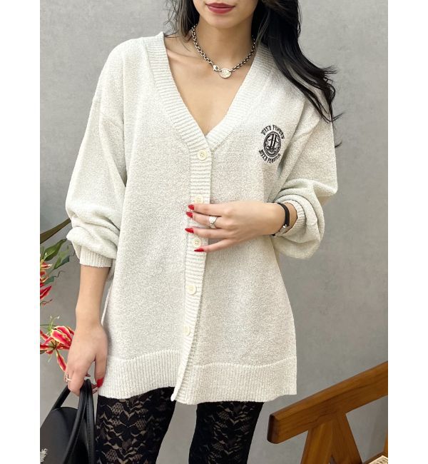 EVRIS「ワンポイントニットカーディガン」|カーディガン|ホワイト