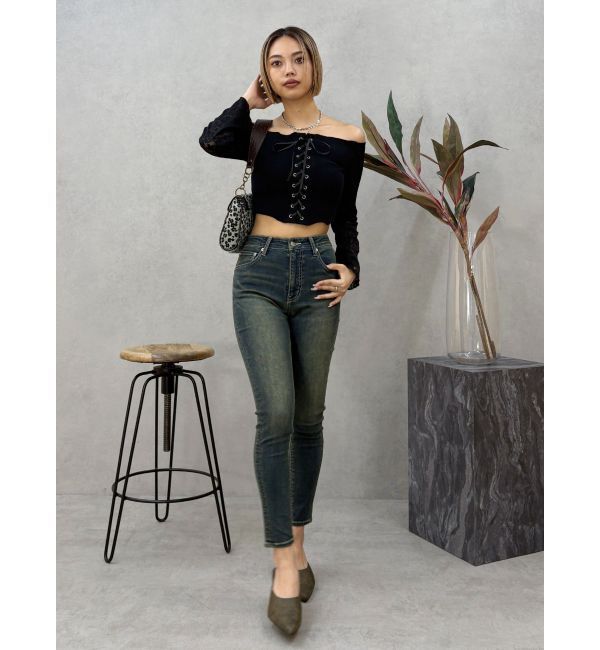 EVRIS「レースコンビオフショルトップス」|Tシャツ・カットソー|