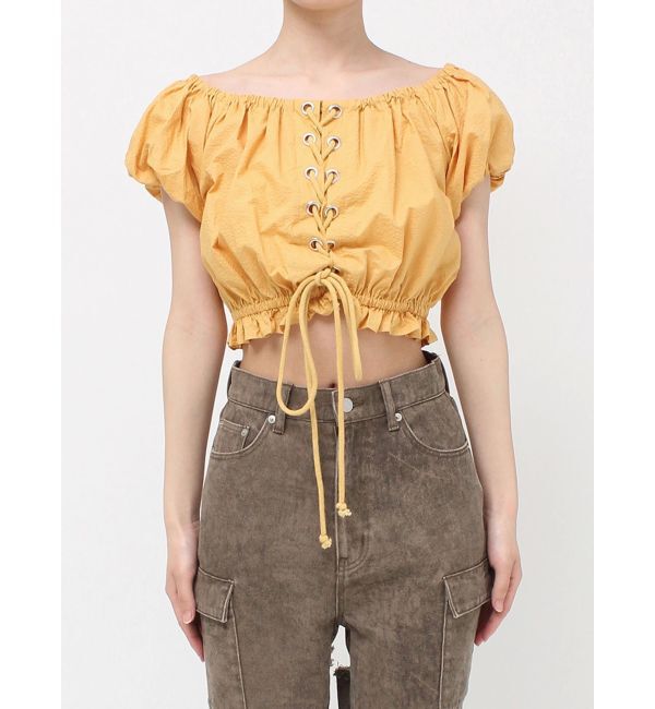 EVRIS「レースアップオフショルトップス」|シャツ・ブラウス|