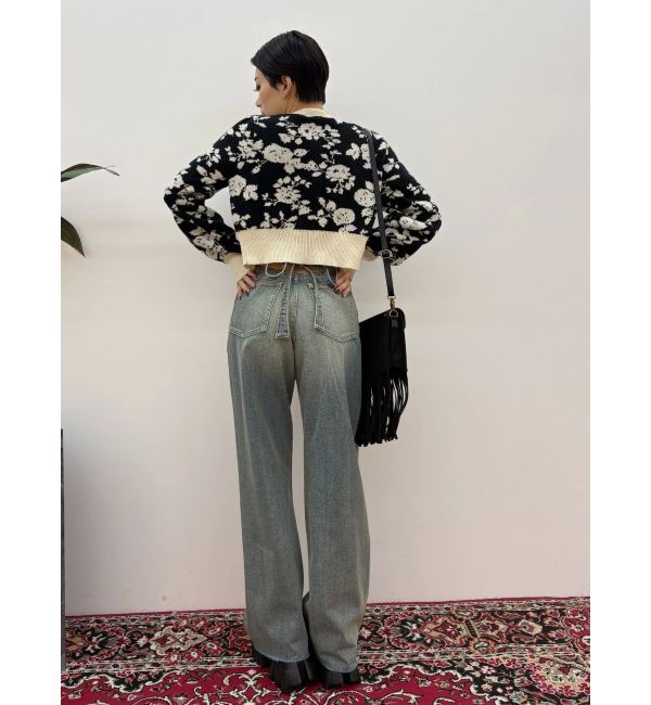 EVRIS「バックリボンワイドデニムパンツ」|デニム|