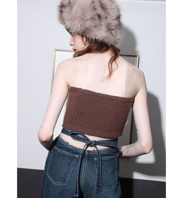 EVRIS「バックリボンワイドデニムパンツ」|デニム|