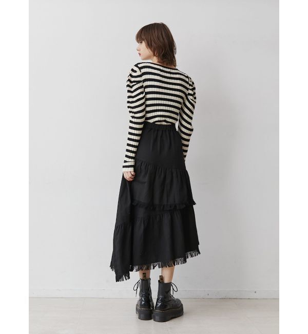 jouetie「フリンジティアードスカート」|スカート|