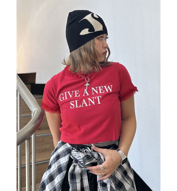 jouetie「メタルロゴレースフィットTシャツ」|Tシャツ・カットソー|レッド