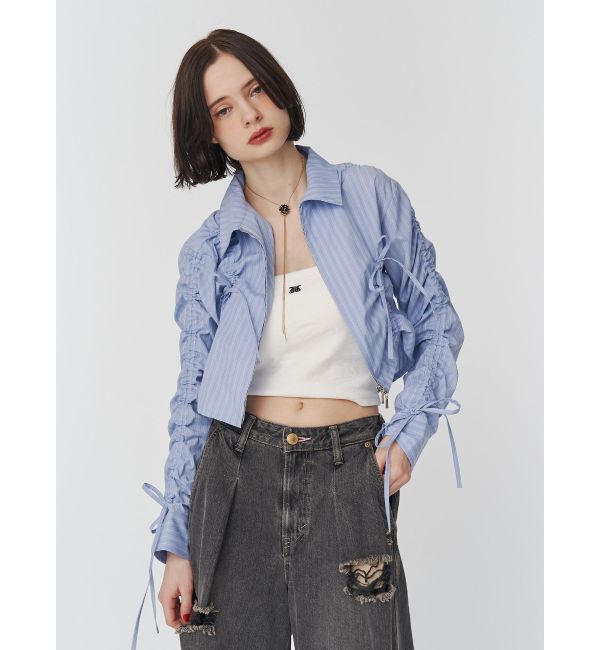 jouetie「ギャザースリーブシャツ」|シャツ・ブラウス|