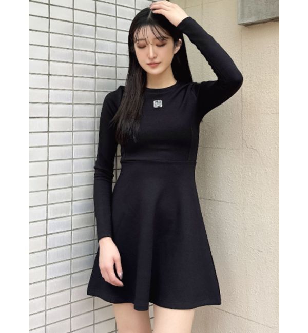 GYDA「GYGYプレートタイトスウェットフレアワンピース」|ワンピース|