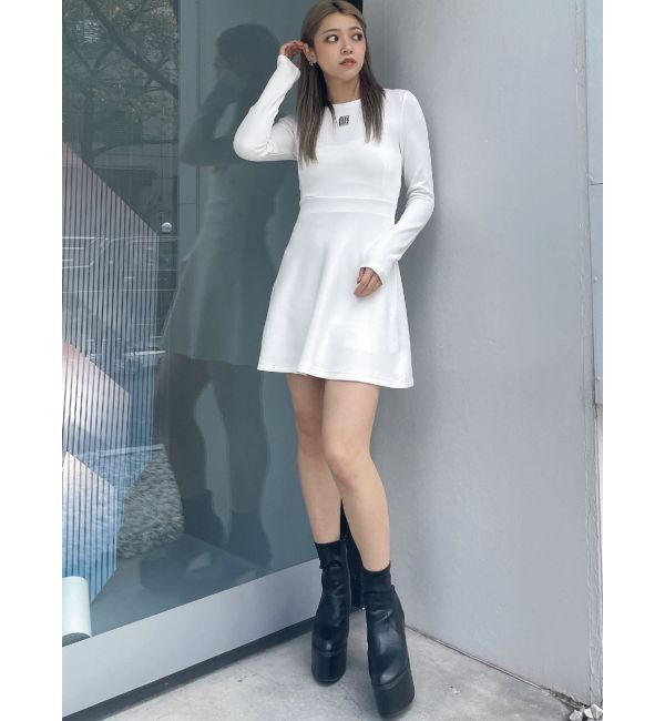 GYDA「GYGYプレートタイトスウェットフレアワンピース」|ワンピース|