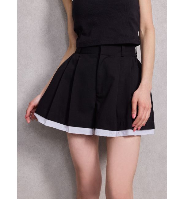 GYDA「スレキデザインフレアショートパンツ」|その他|ブラック