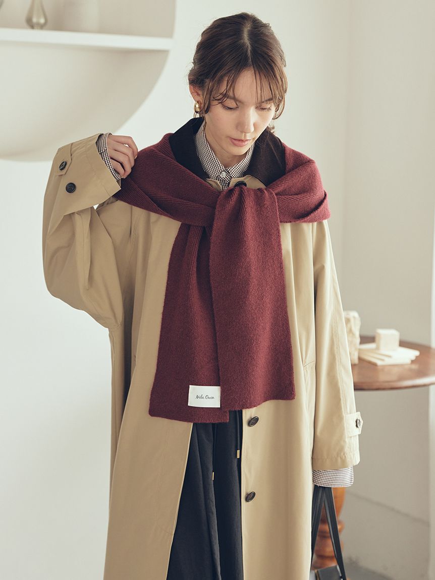 Mila Owen「リブニットフーディマフラー」|マフラー|