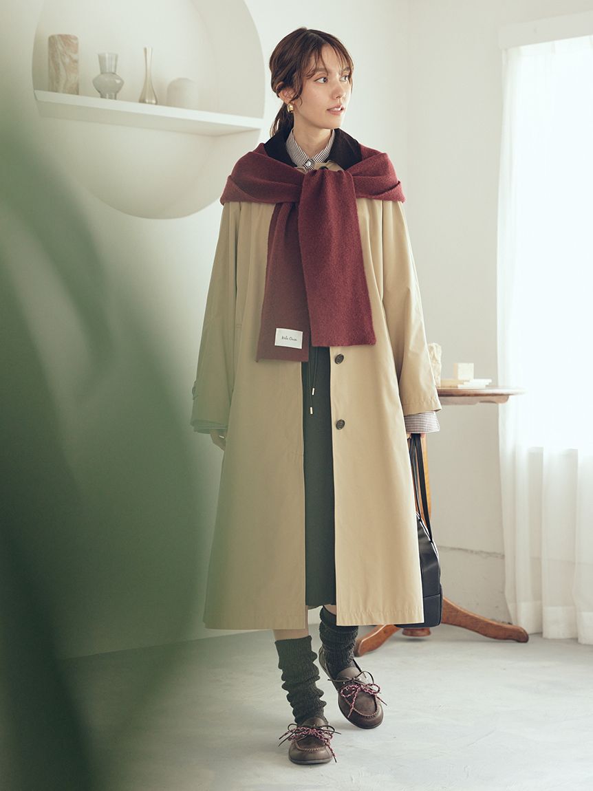 Mila Owen「リブニットフーディマフラー」|マフラー|