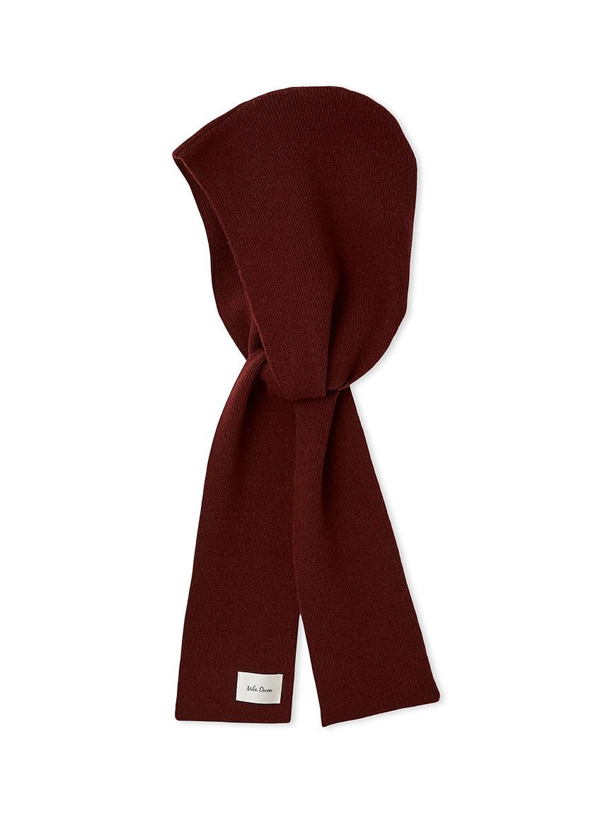 Mila Owen「リブニットフーディマフラー」|マフラー|