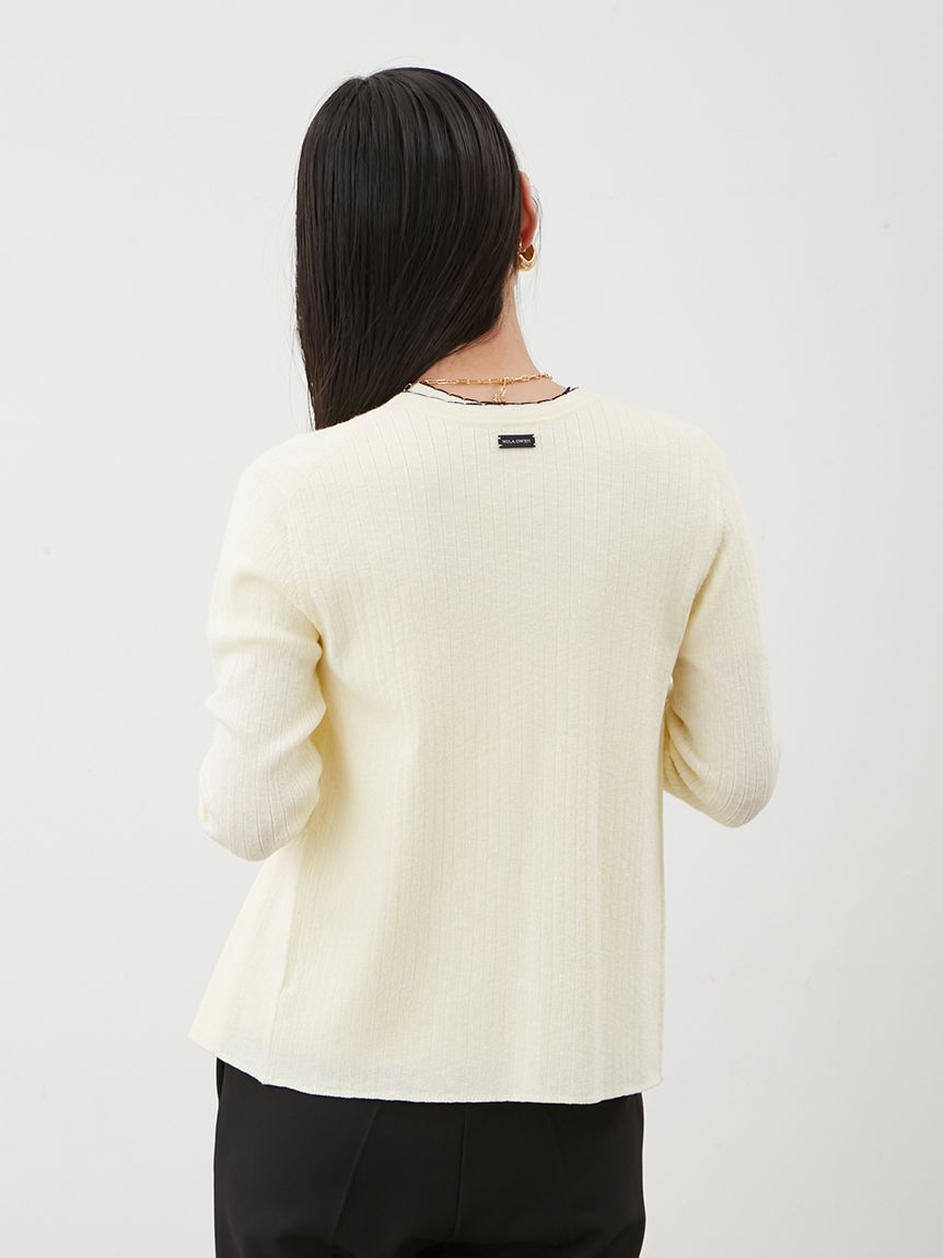 Mila Owen「【セットアップ対応】スカラップデザインシアーアンサンブルカーディガン」|カーディガン|