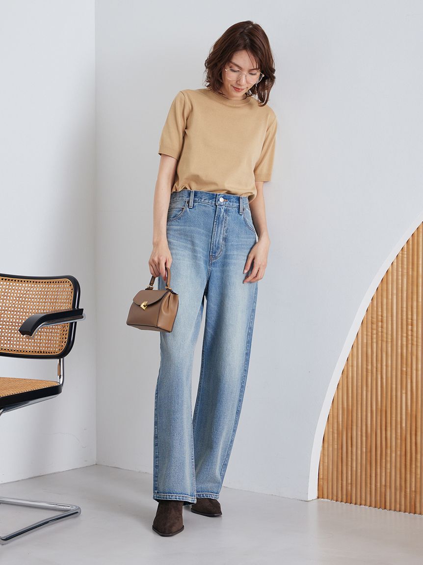 Mila Owen「ハイライズルーズフィットバギーデニムパンツ」|デニム|