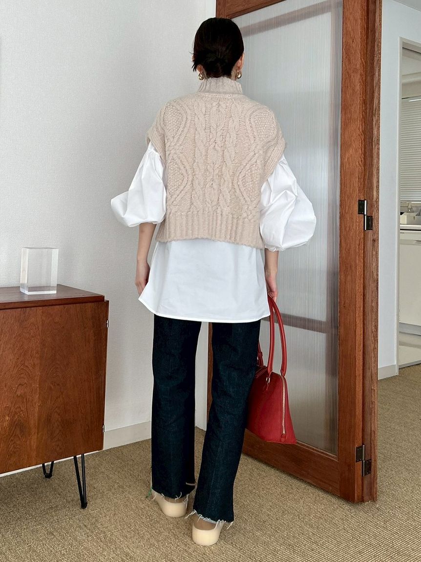 Mila Owen「センタープレス裾段差デニムパンツ」|デニム|