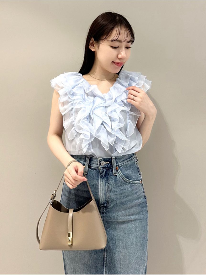 SNIDEL「ノースリフリルブラウス」|シャツ・ブラウス|