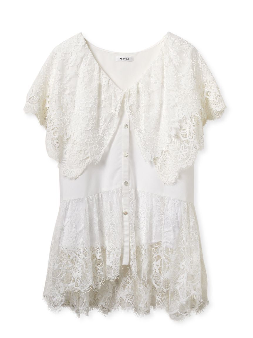 FRAY I.D「ビッグカラーレースブラウス」|シャツ・ブラウス|