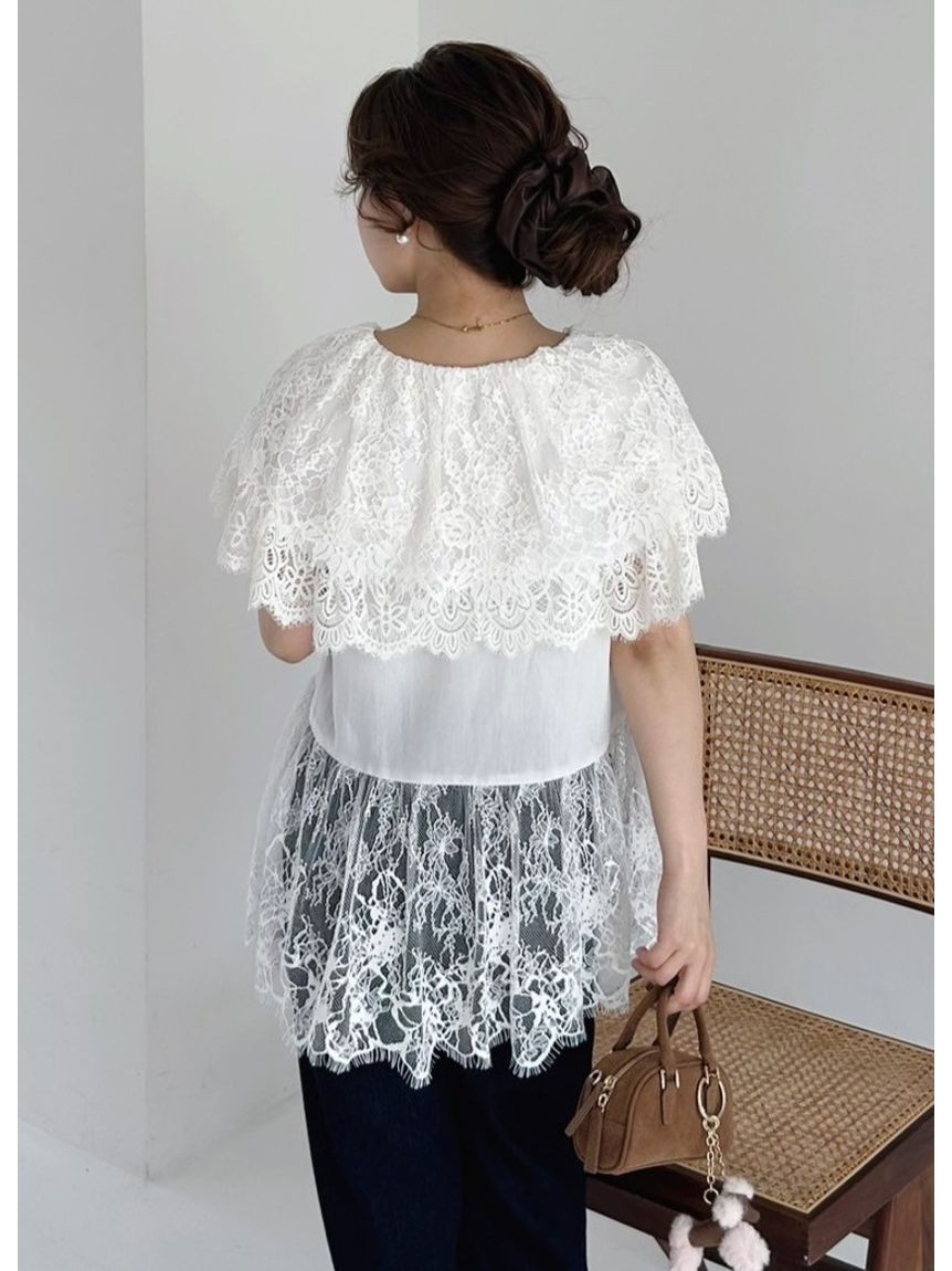 FRAY I.D「ビッグカラーレースブラウス」|シャツ・ブラウス|