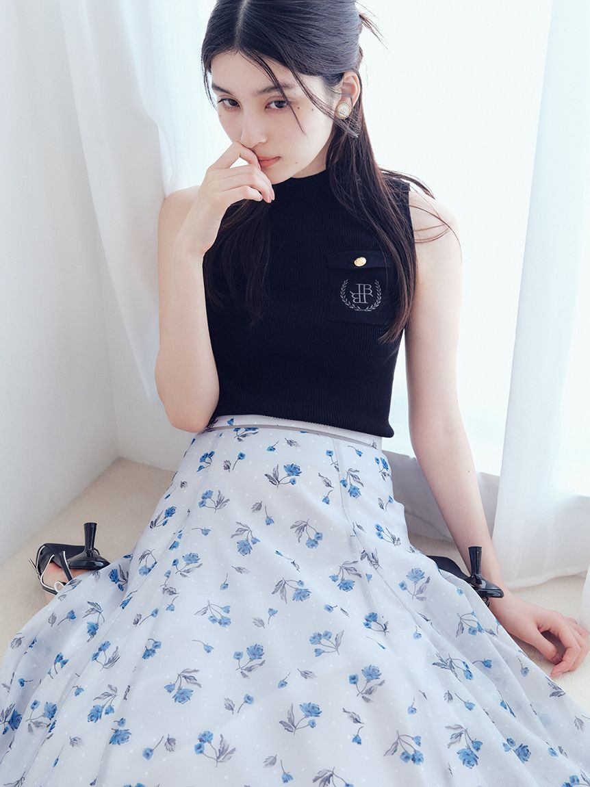 LILY BROWN「ポケットディテールリブニットトップス」|ニット・セーター|BLK