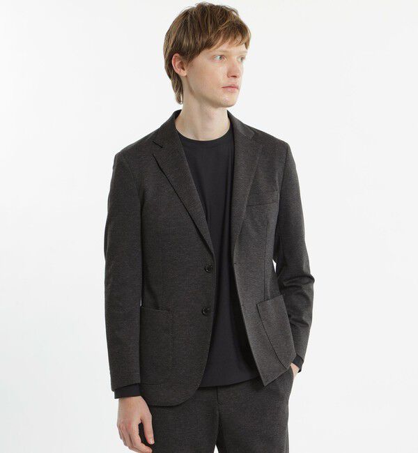 MACKINTOSH PHILOSOPHY「テーラードジャージー ジャケット ダブルジャージー裏メッシュ」|テーラードジャケット|チャコールグレー