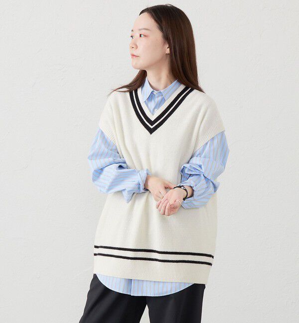 MACKINTOSH PHILOSOPHY「GREY LABEL チルデンニットベスト」|ニット・セーター|オフホワイト