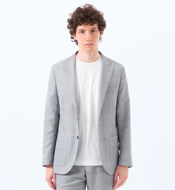 MACKINTOSH PHILOSOPHY「テーラードジャージー ジャケット ライトウェイトカラミ」|テーラードジャケット|ライトグレー