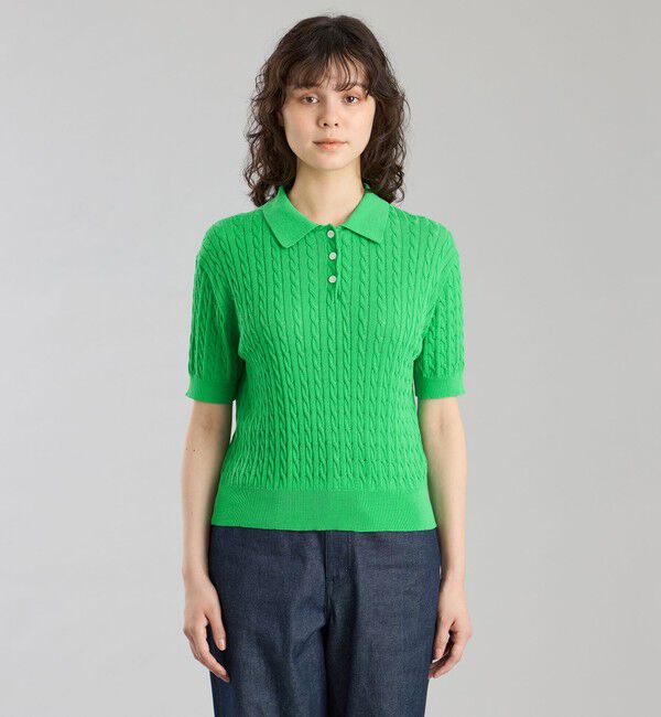 MACKINTOSH PHILOSOPHY「GREY LABEL ハイベージケーブルニットポロ」|ニット・セーター|